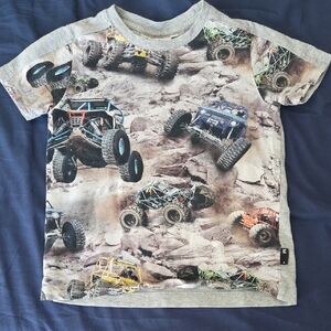 Molo Gray and Yellow Graphic Tee Boy Size 104cm (4 Y)